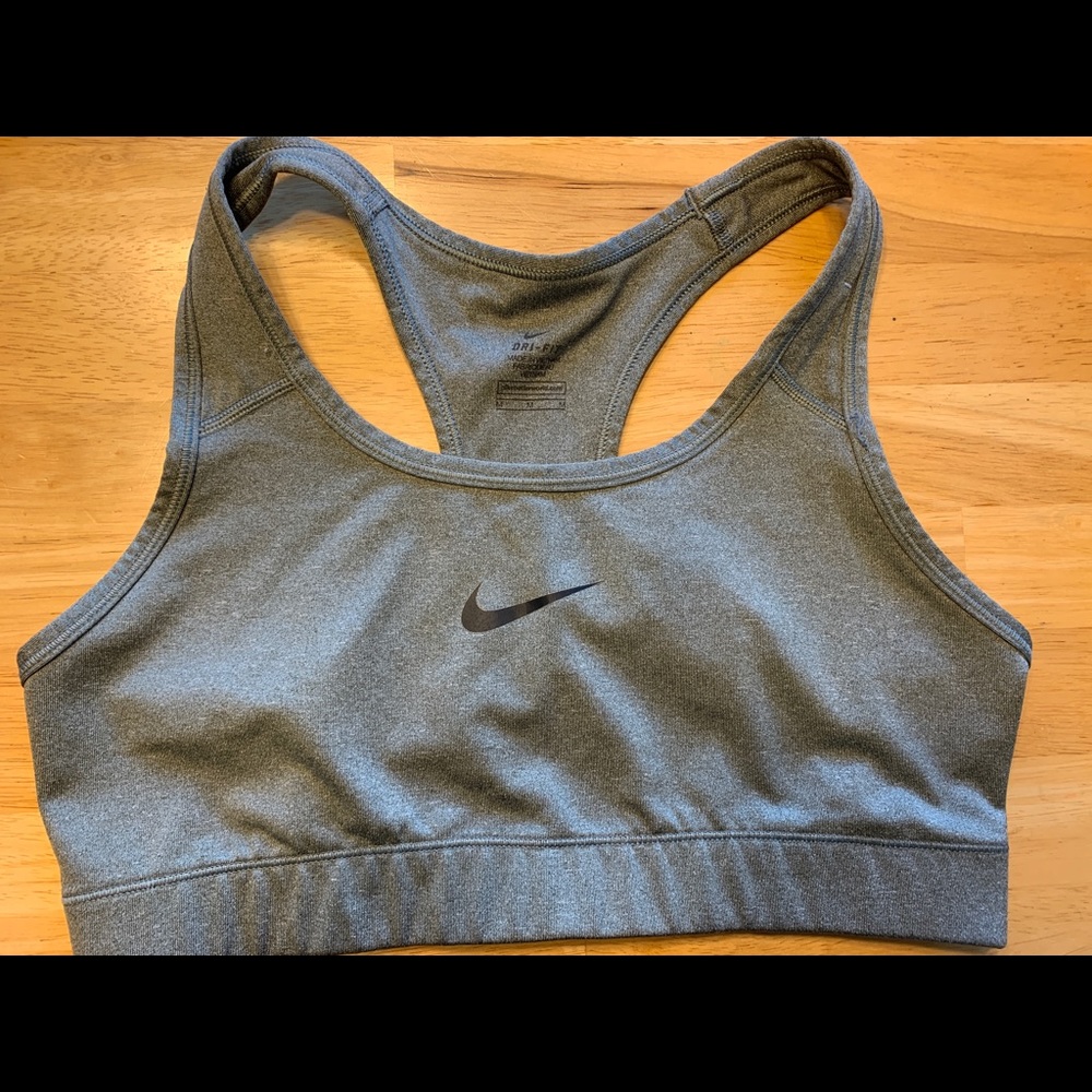 Grey Nike Medium Support Sports Bra